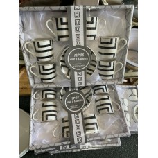 MARBLE AND BLACK SILVER DESGNED EXPRESSO CUPS (SET OF 12) LIBERTY  WAS $80.00  NOW  $60.00